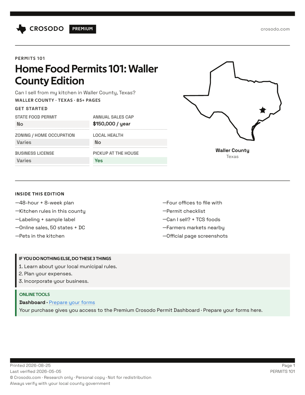 Permit Guide 101 cover for Waller County