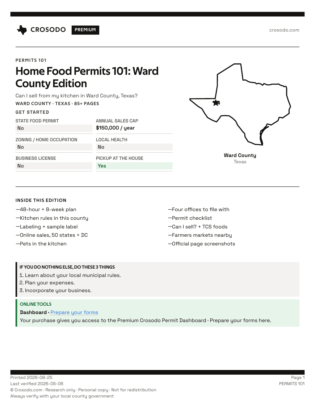 Permit Guide 101 cover for Ward County