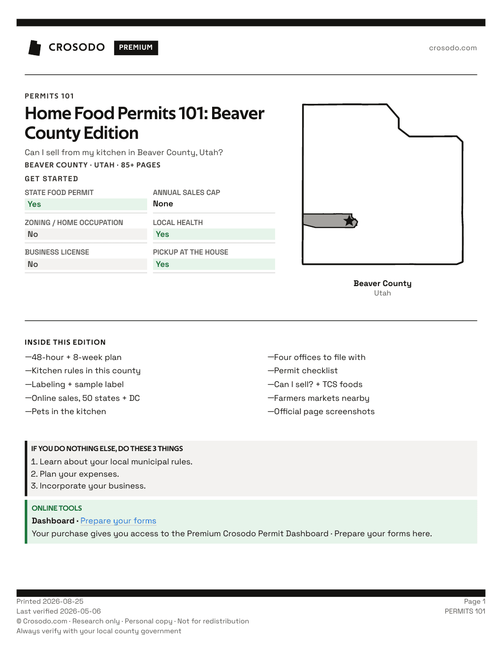 Permit Guide 101 cover for Beaver County