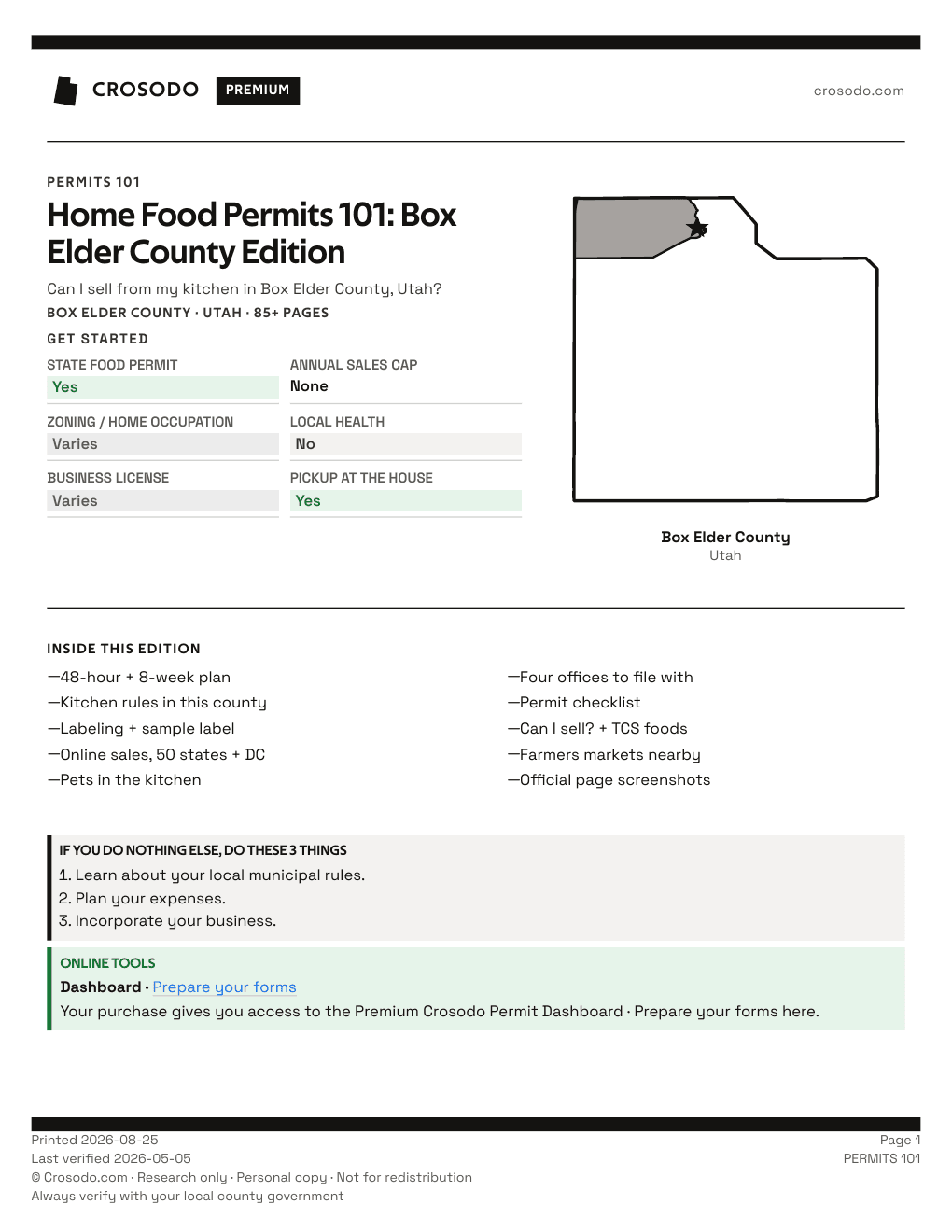 Permit Guide 101 cover for Box Elder County