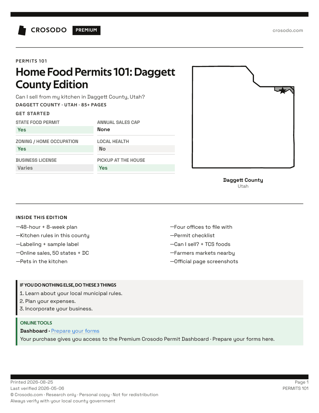 Permit Guide 101 cover for Daggett County