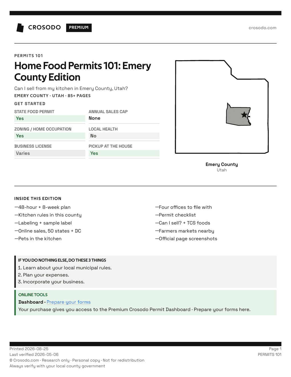 Permit Guide 101 cover for Emery County
