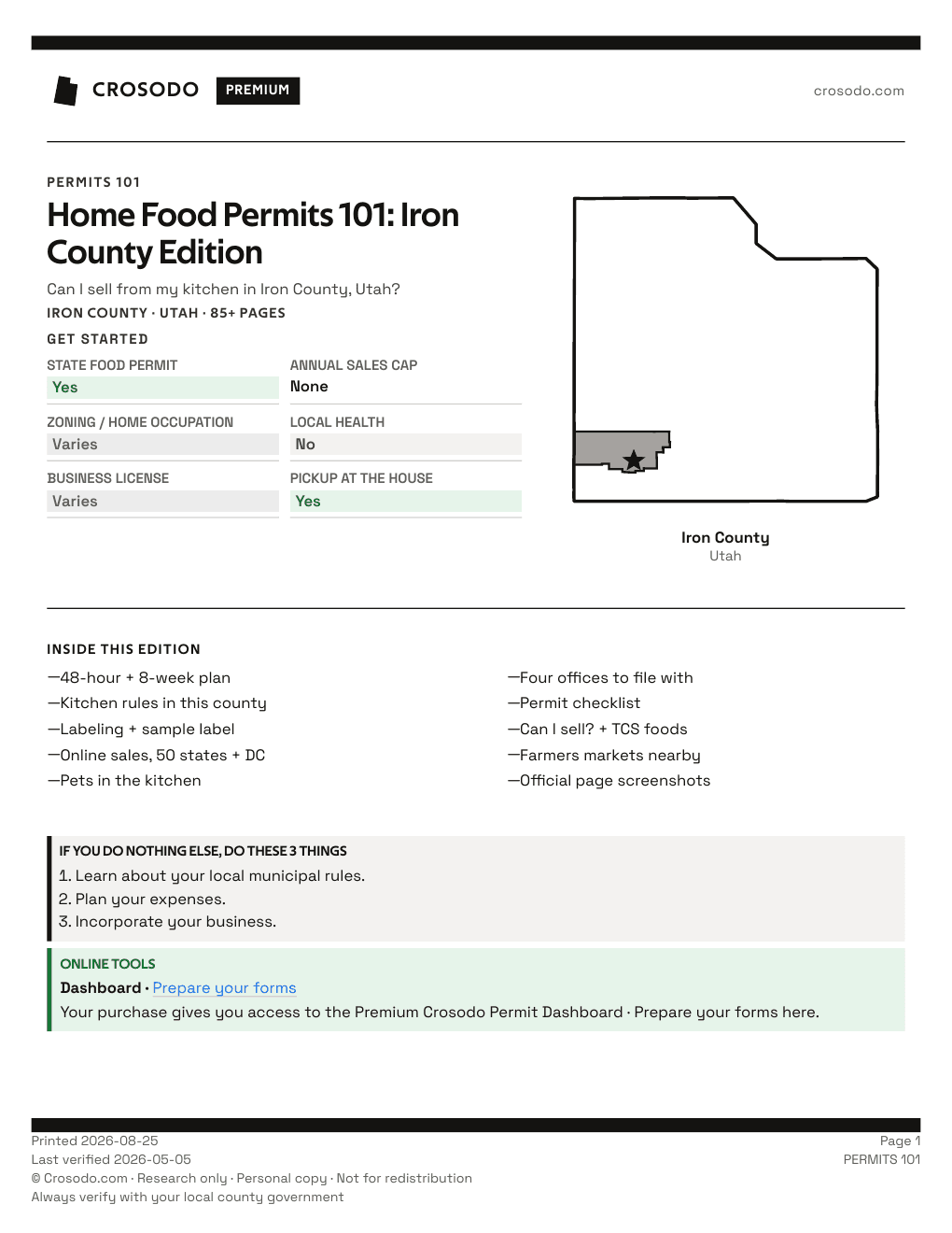 Permit Guide 101 cover for Iron County