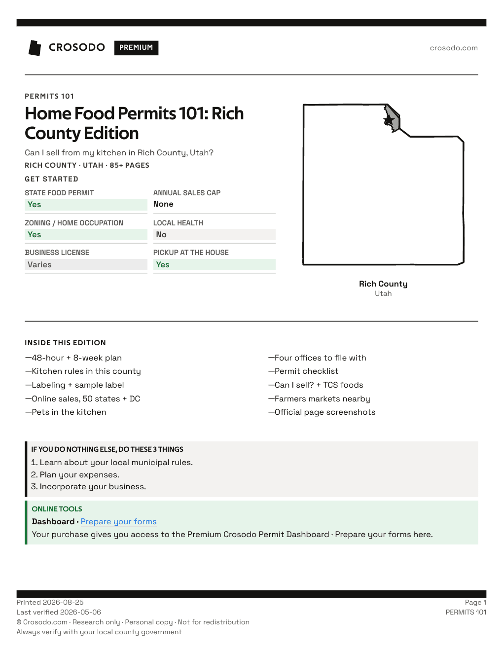 Permit Guide 101 cover for Rich County