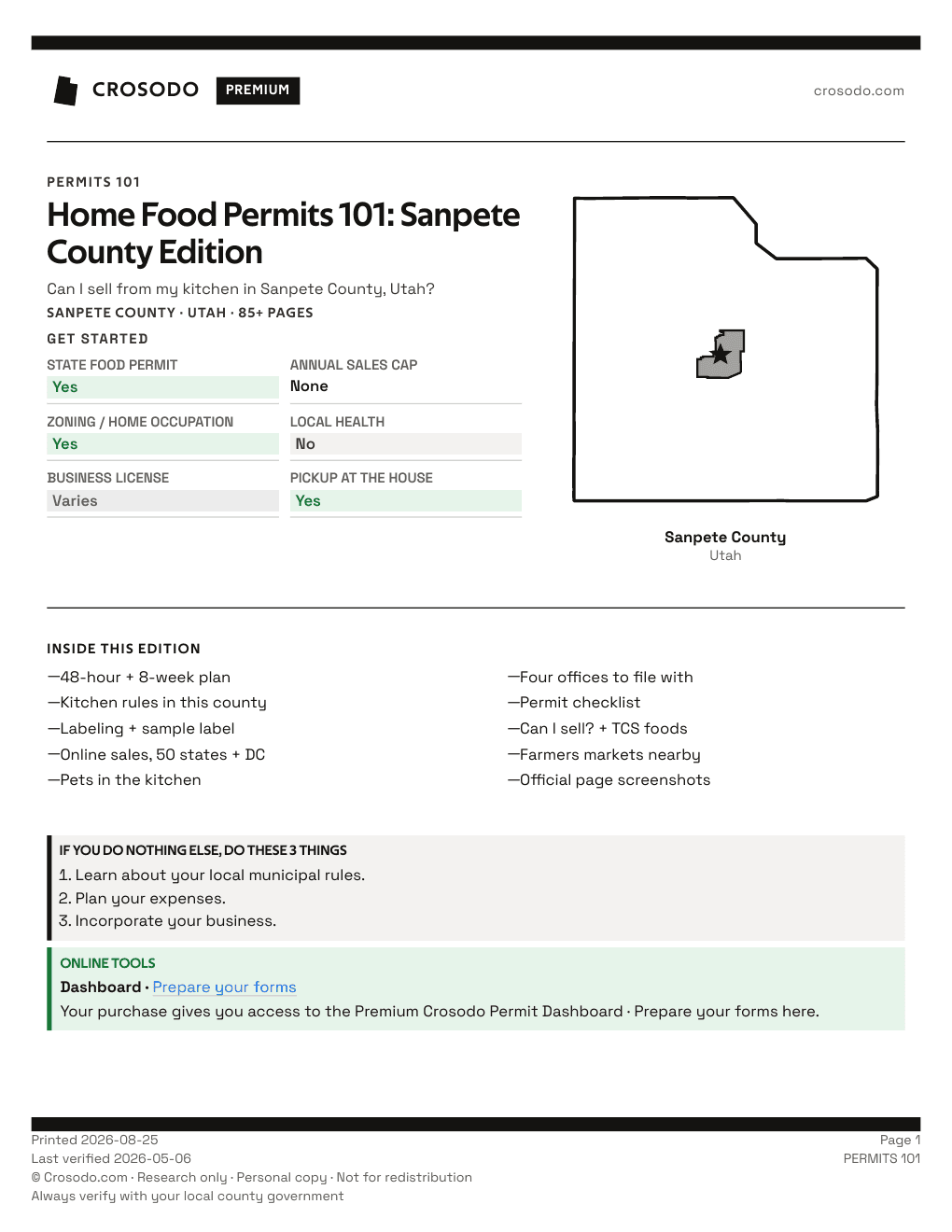 Permit Guide 101 cover for Sanpete County
