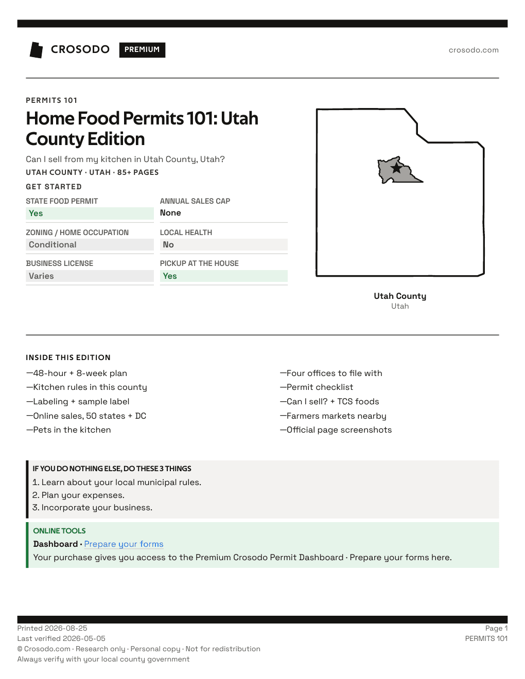 Permit Guide 101 cover for Utah County