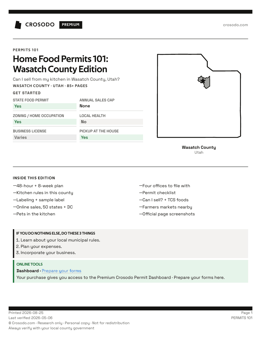 Permit Guide 101 cover for Wasatch County