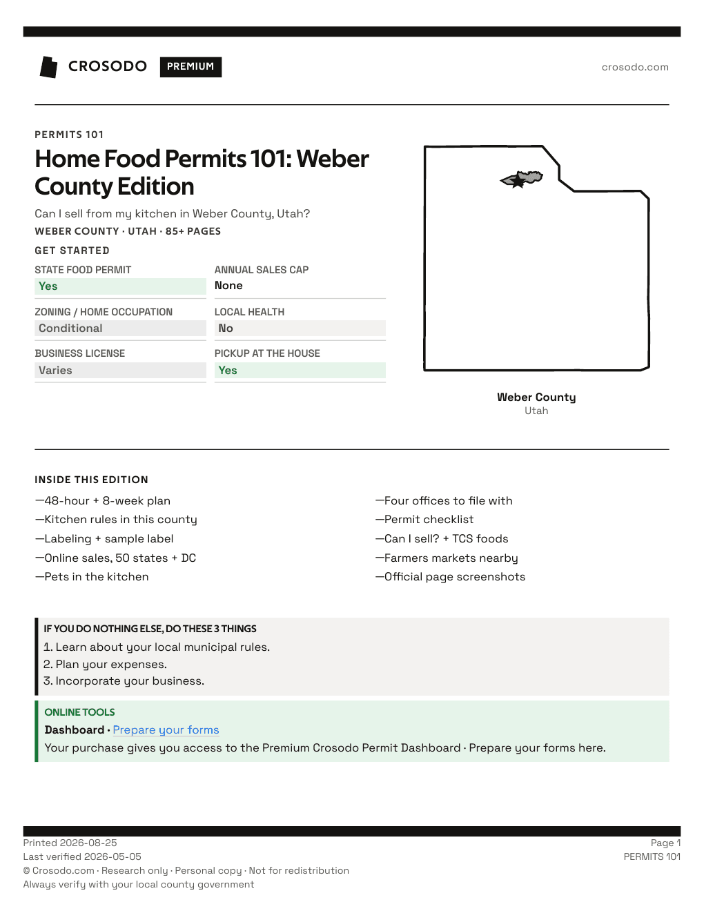 Permit Guide 101 cover for Weber County