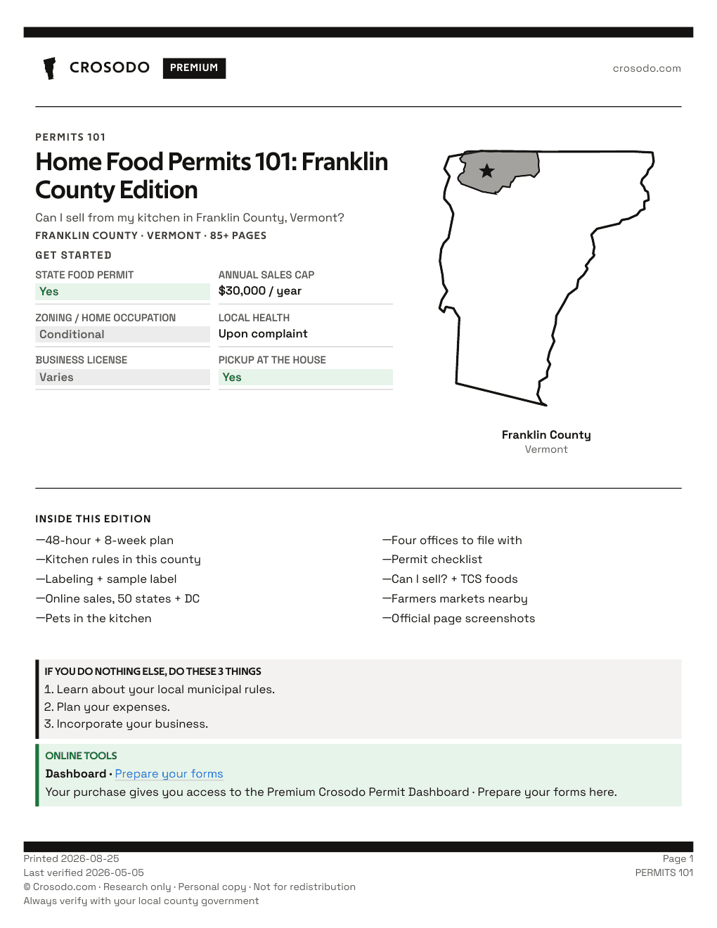 Permit Guide 101 cover for Franklin County