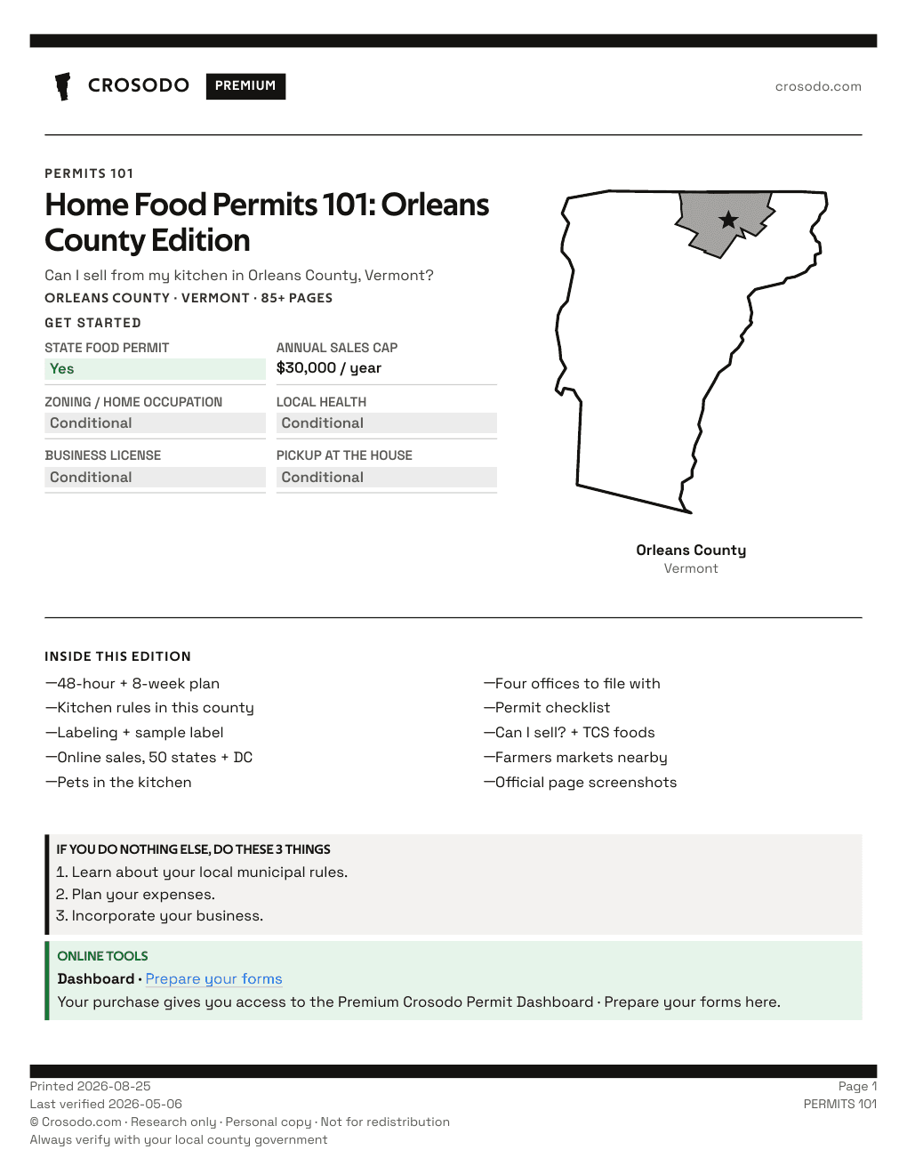Permit Guide 101 cover for Orleans County