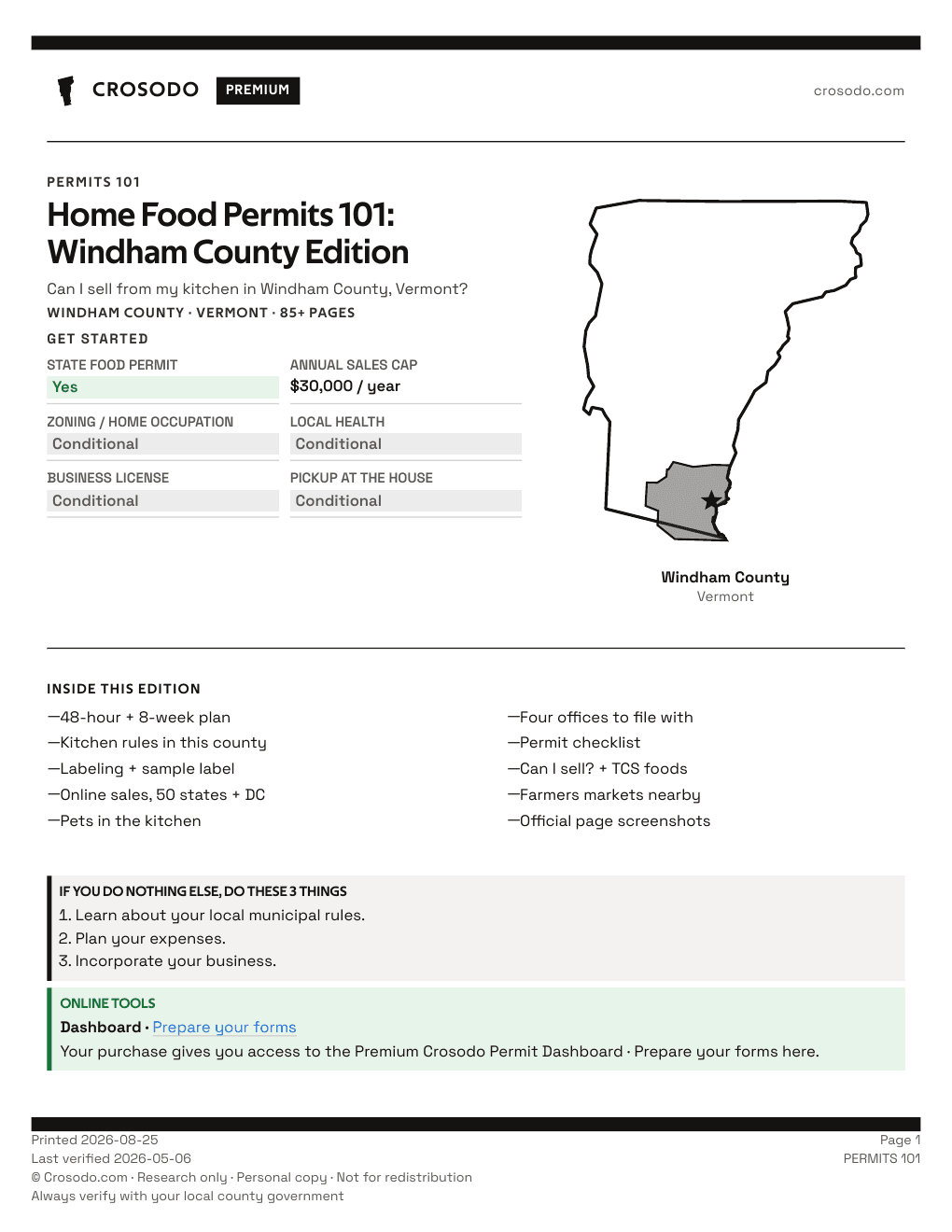 Permit Guide 101 cover for Windham County