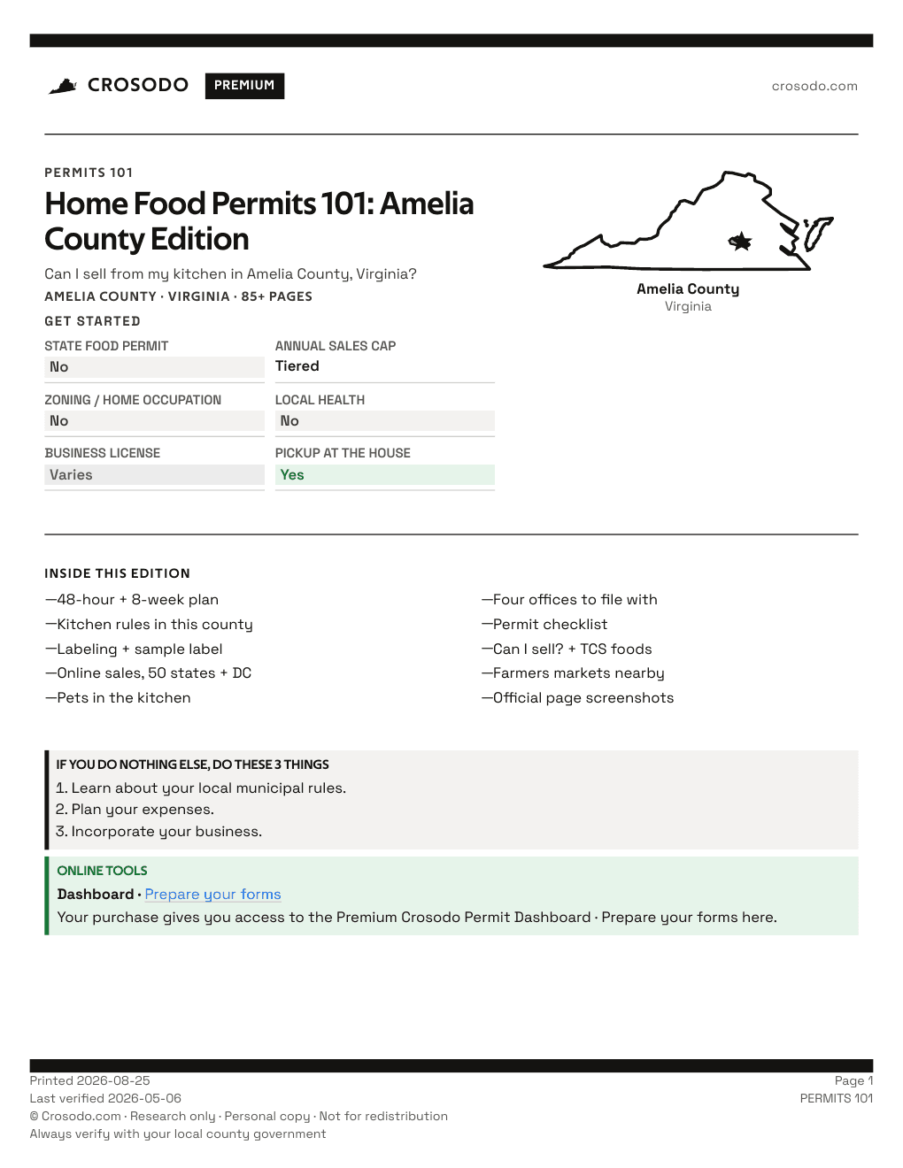 Permit Guide 101 cover for Amelia County