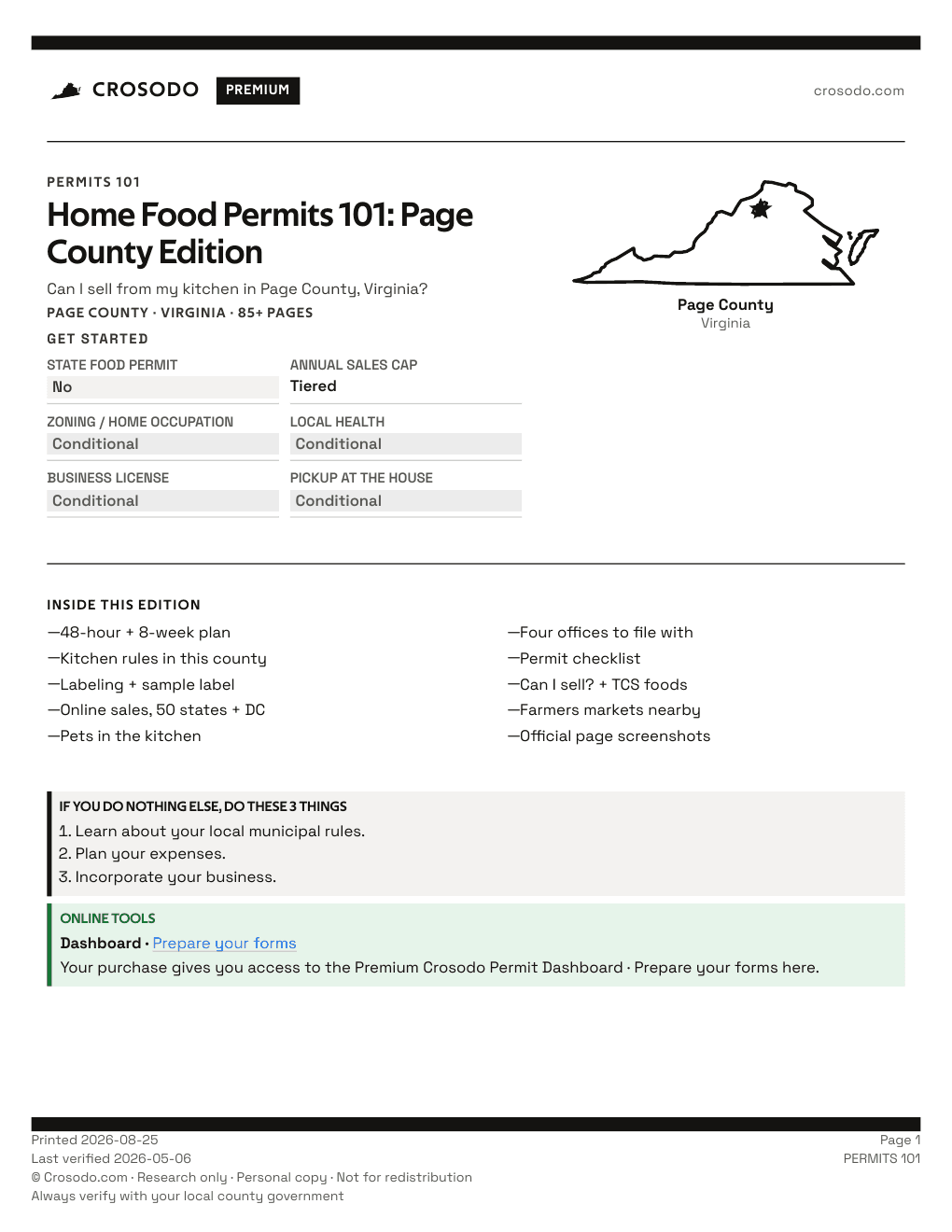Permit Guide 101 cover for Page County