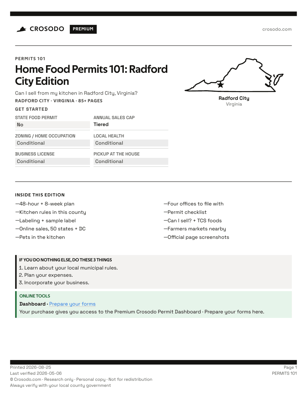 Permit Guide 101 cover for Radford City
