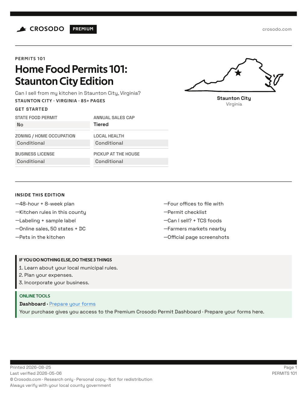 Permit Guide 101 cover for Staunton City