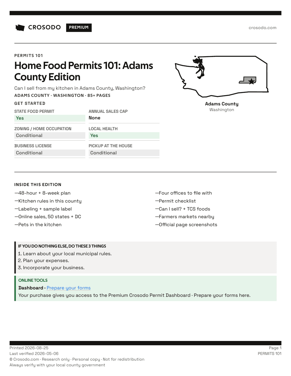 Permit Guide 101 cover for Adams County