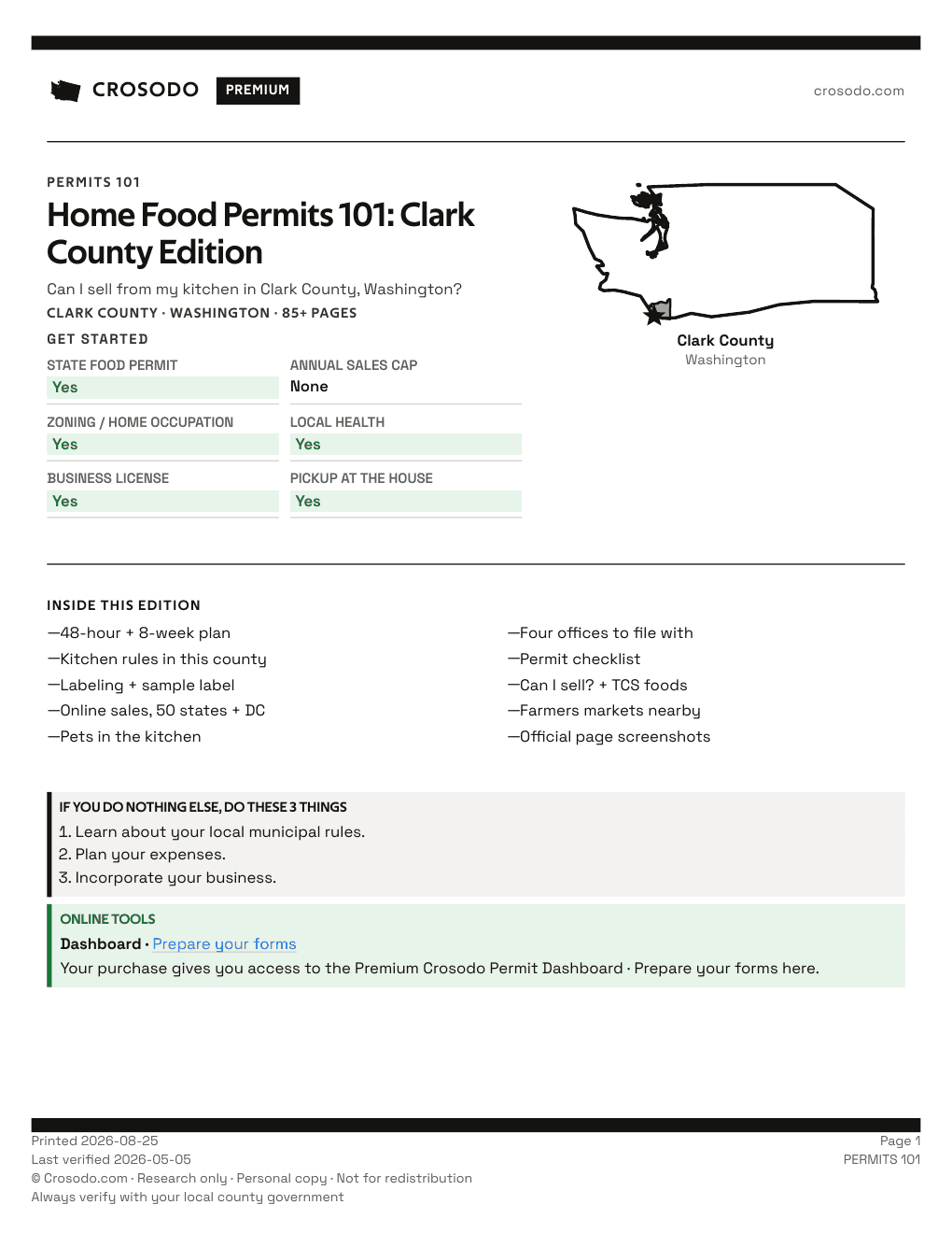 Permit Guide 101 cover for Clark County