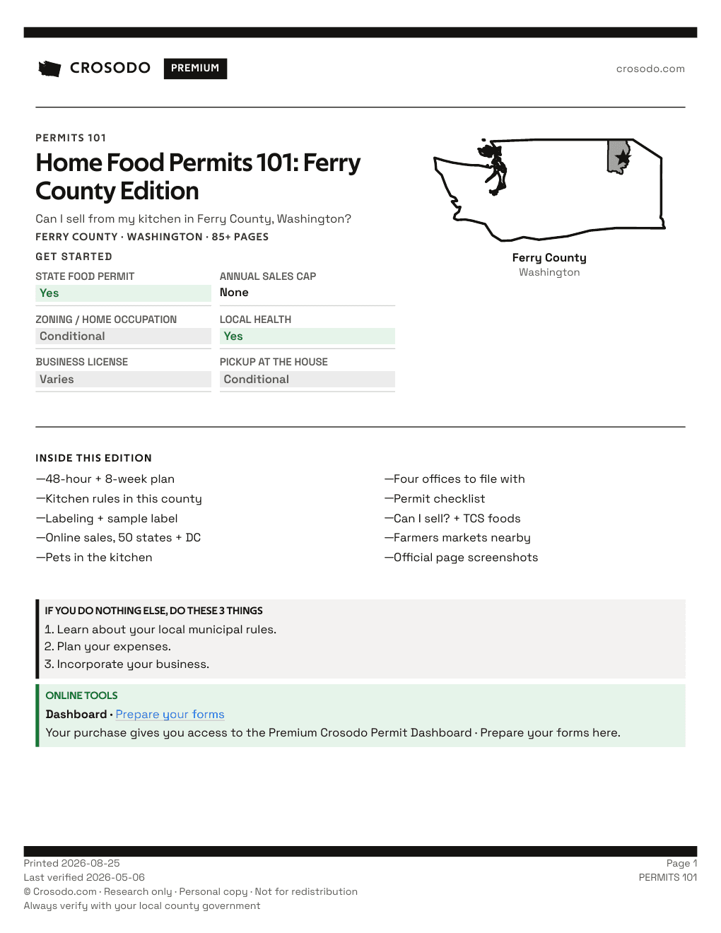 Permit Guide 101 cover for Ferry County