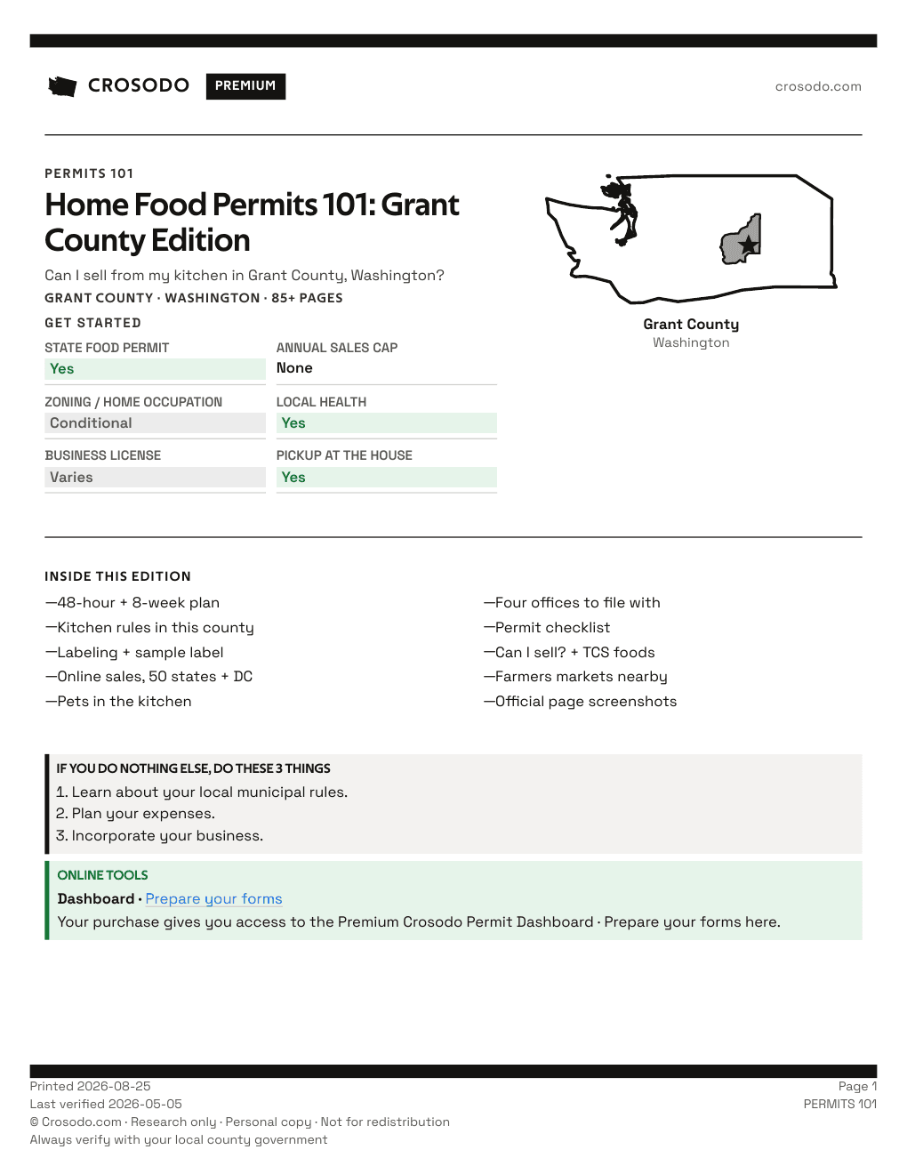 Permit Guide 101 cover for Grant County