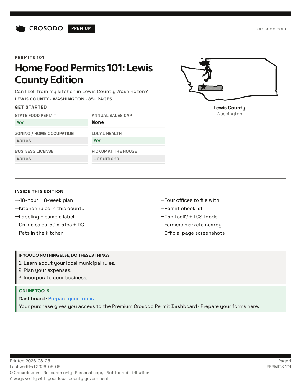 Permit Guide 101 cover for Lewis County