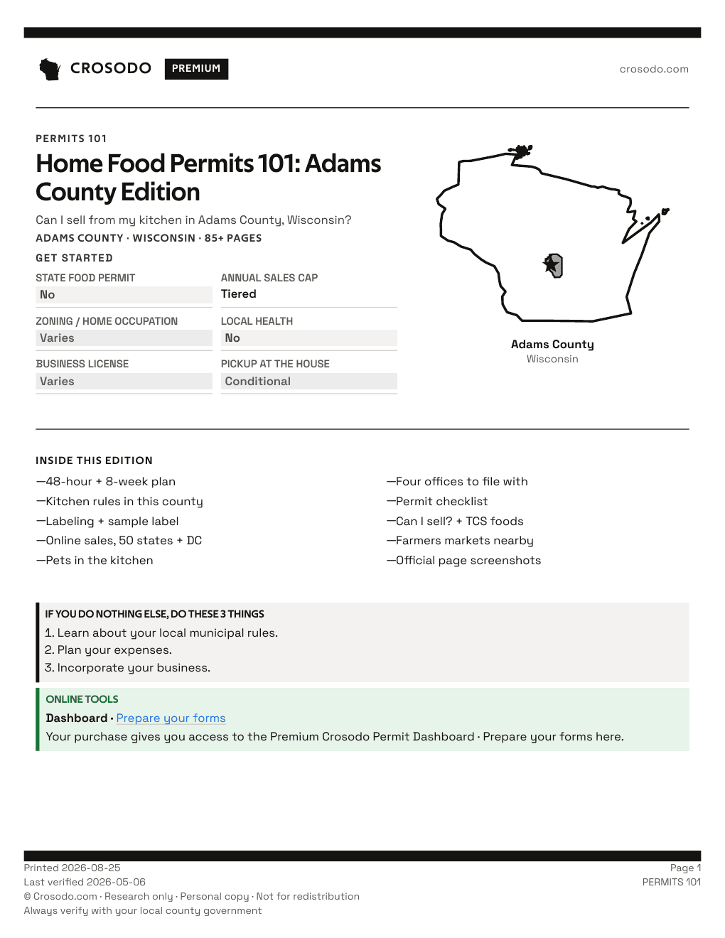 Permit Guide 101 cover for Adams County
