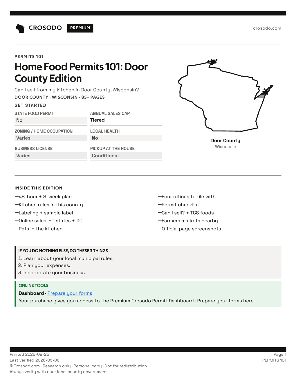 Permit Guide 101 cover for Door County