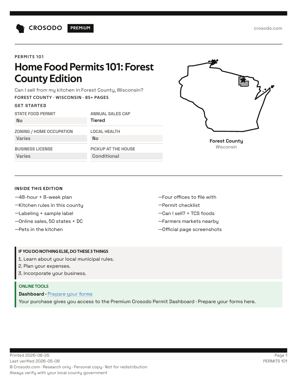 Permit Guide 101 cover for Forest County