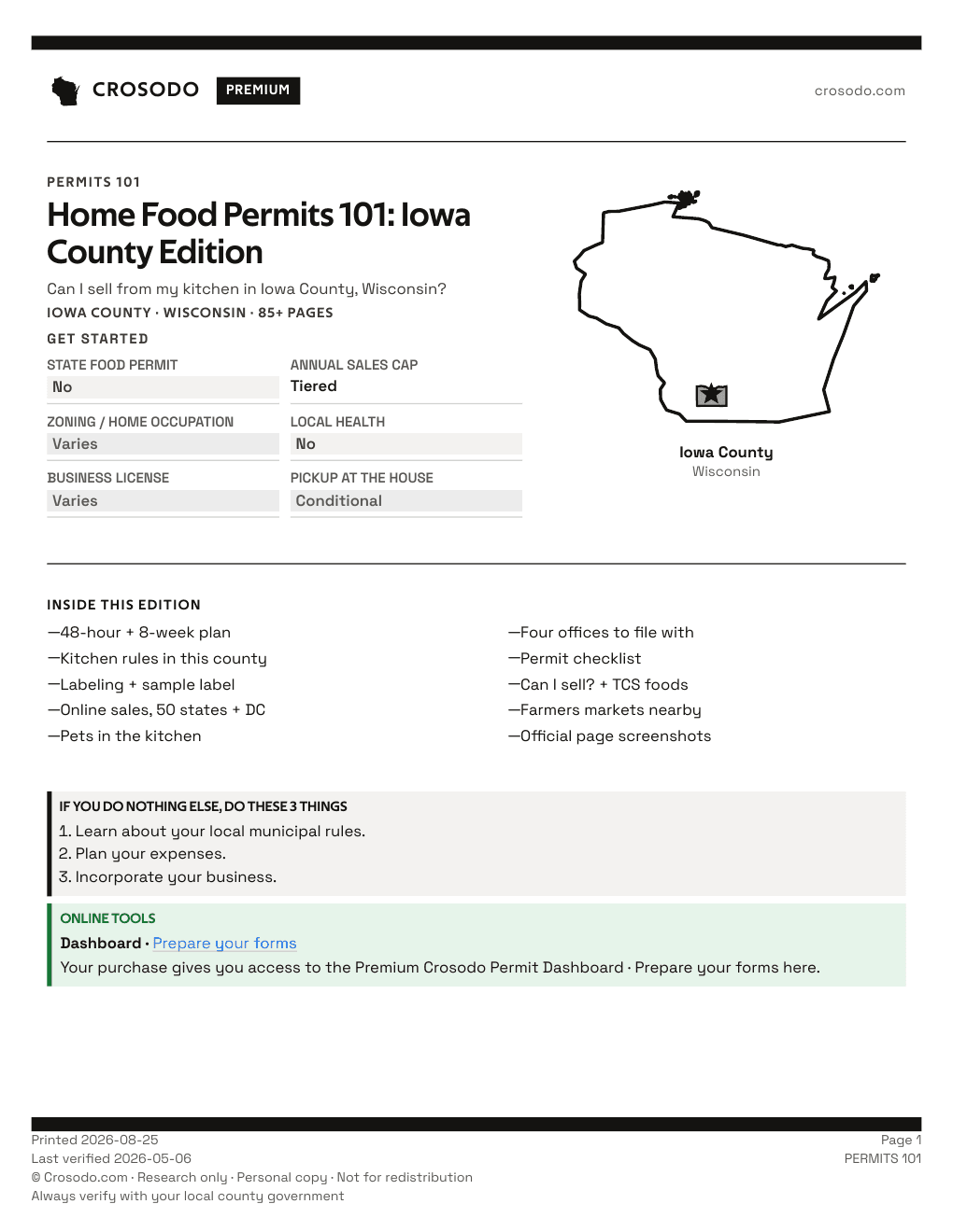 Permit Guide 101 cover for Iowa County