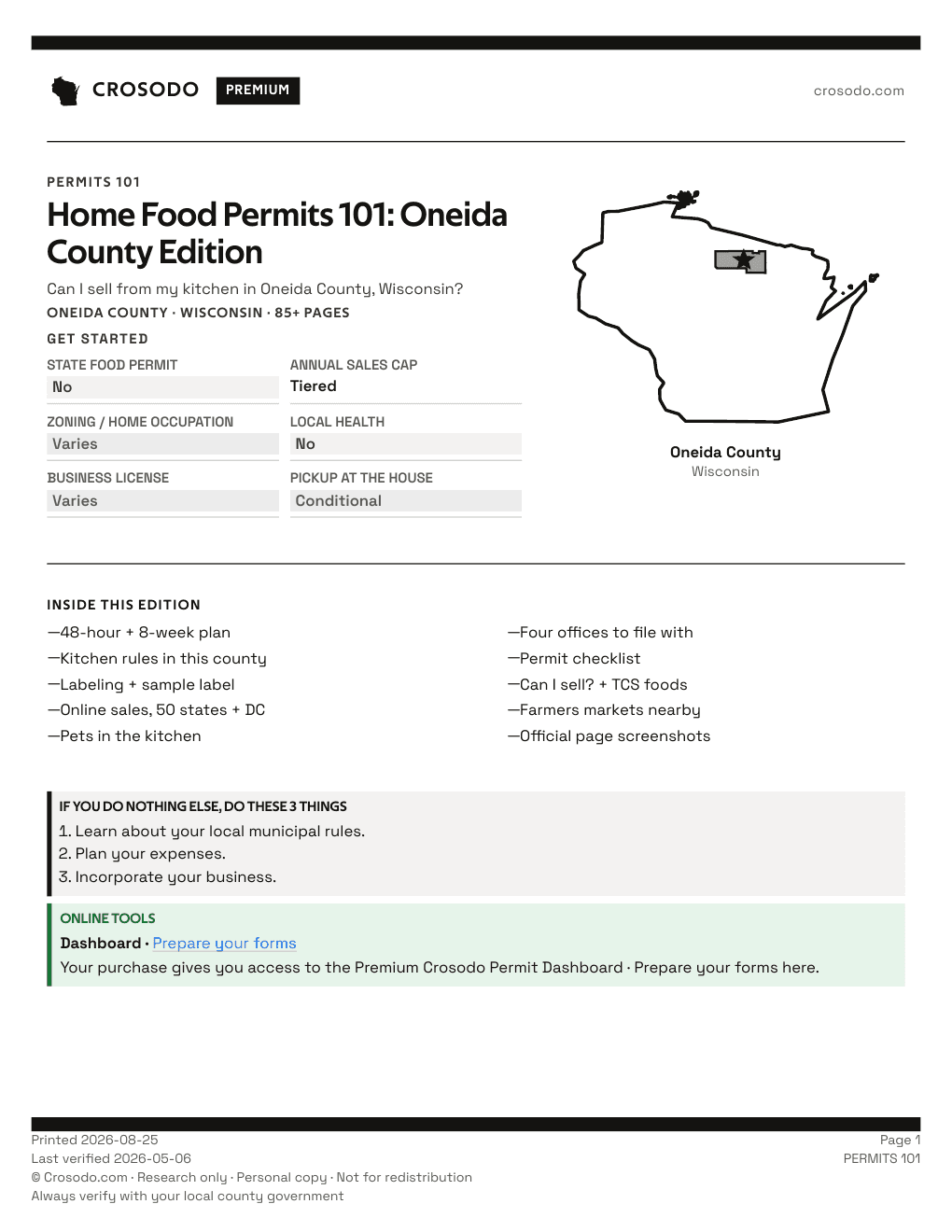 Permit Guide 101 cover for Oneida County