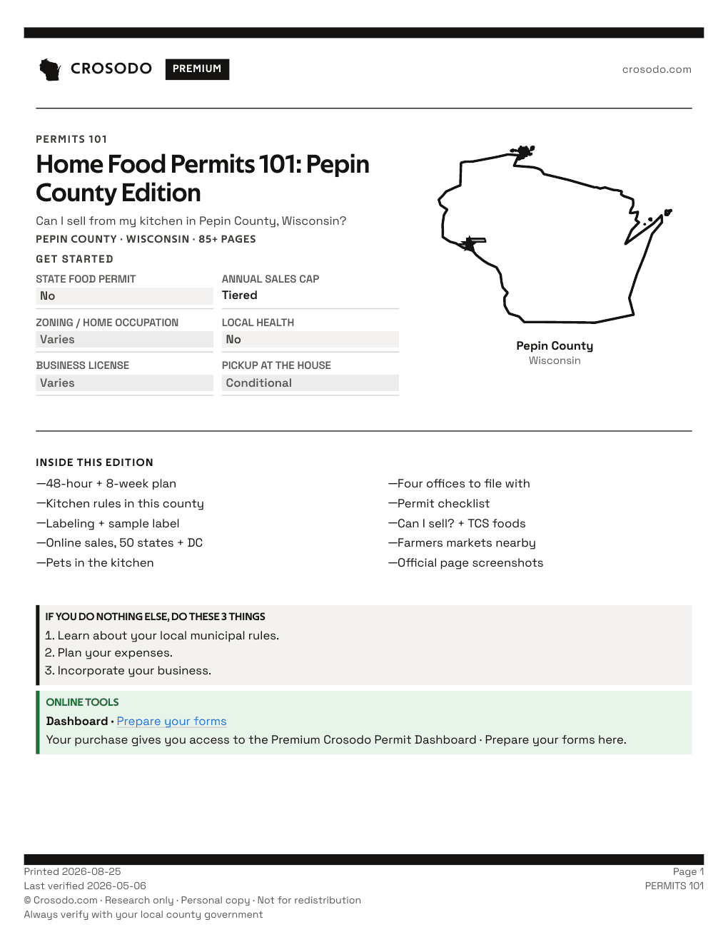Permit Guide 101 cover for Pepin County