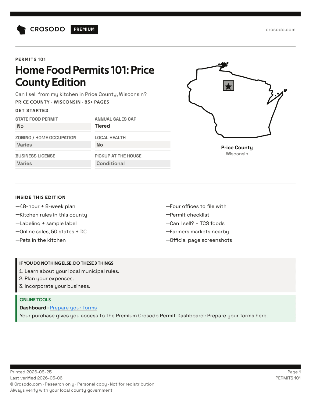 Permit Guide 101 cover for Price County