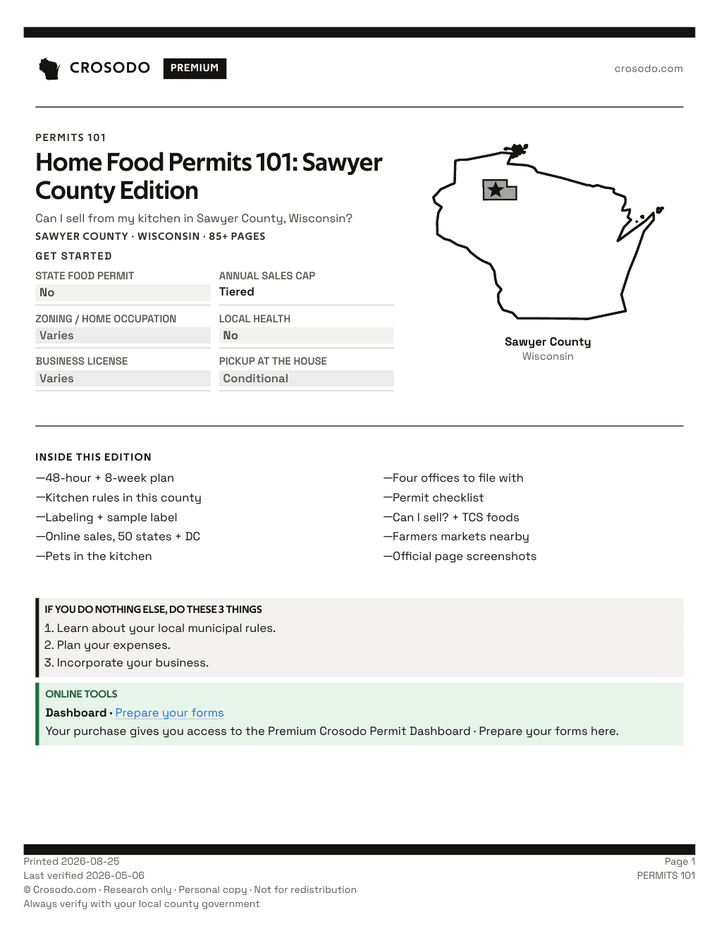 Permit Guide 101 cover for Sawyer County