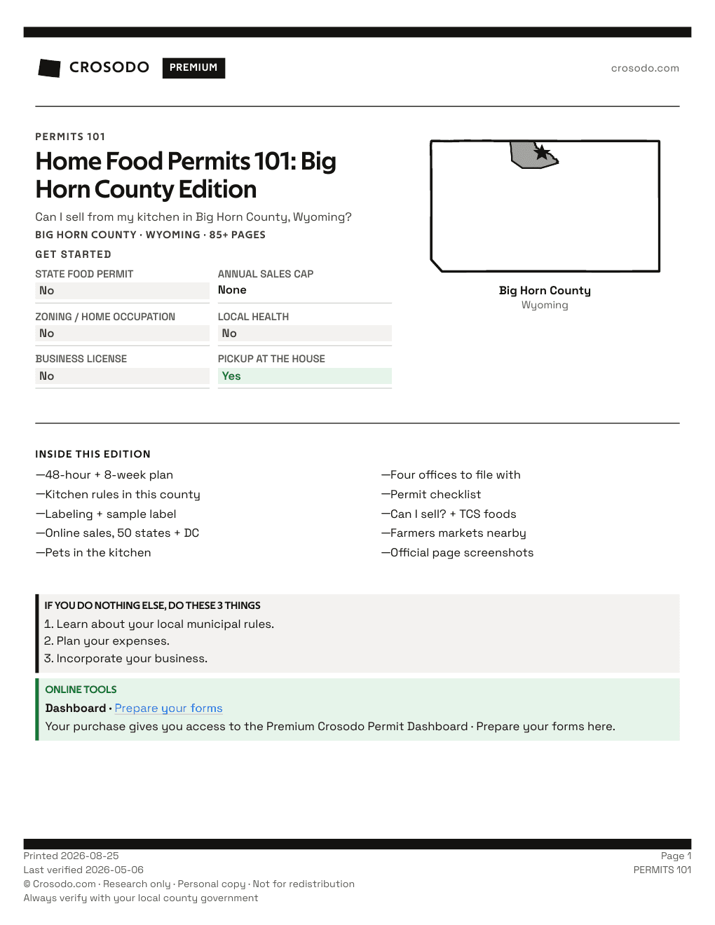Permit Guide 101 cover for Big Horn County