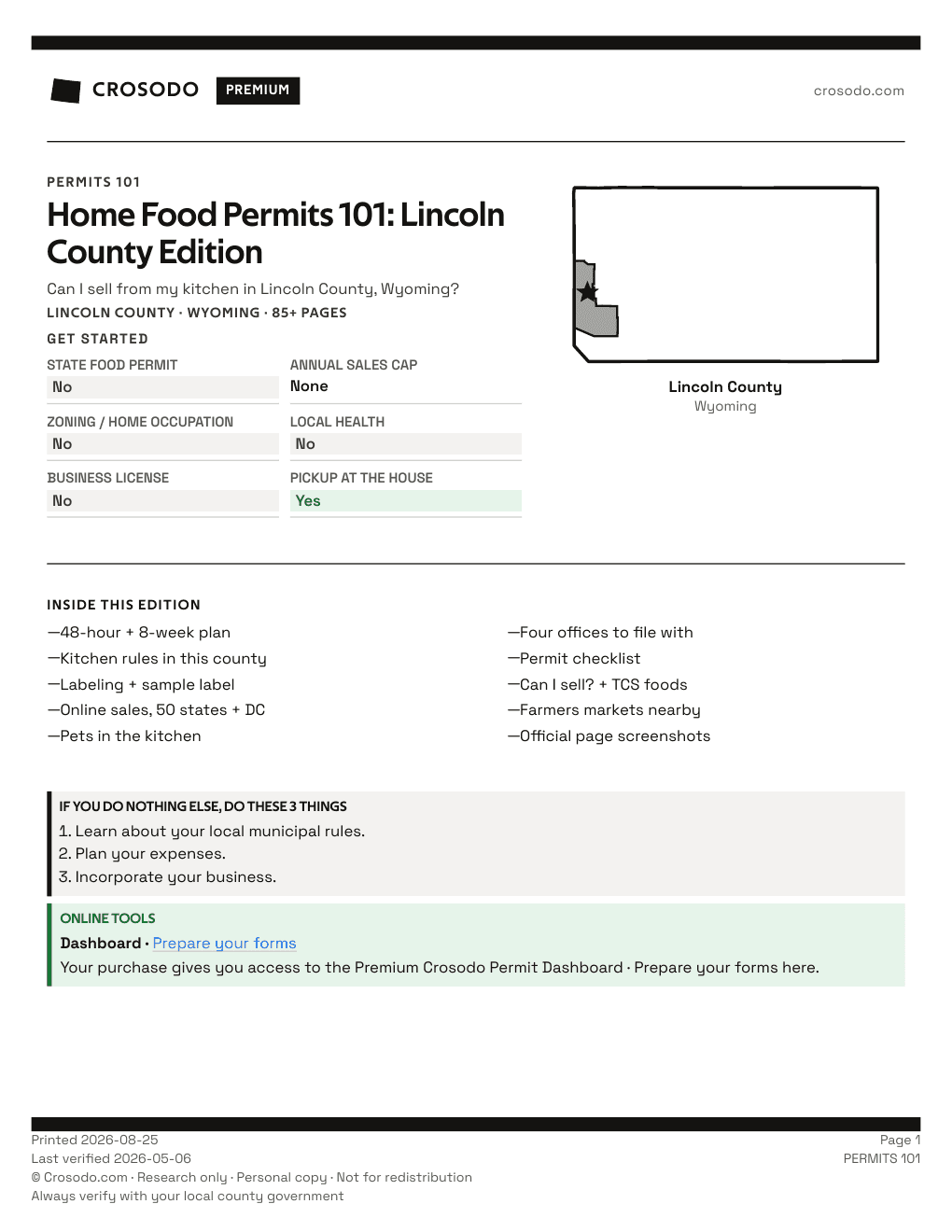 Permit Guide 101 cover for Lincoln County