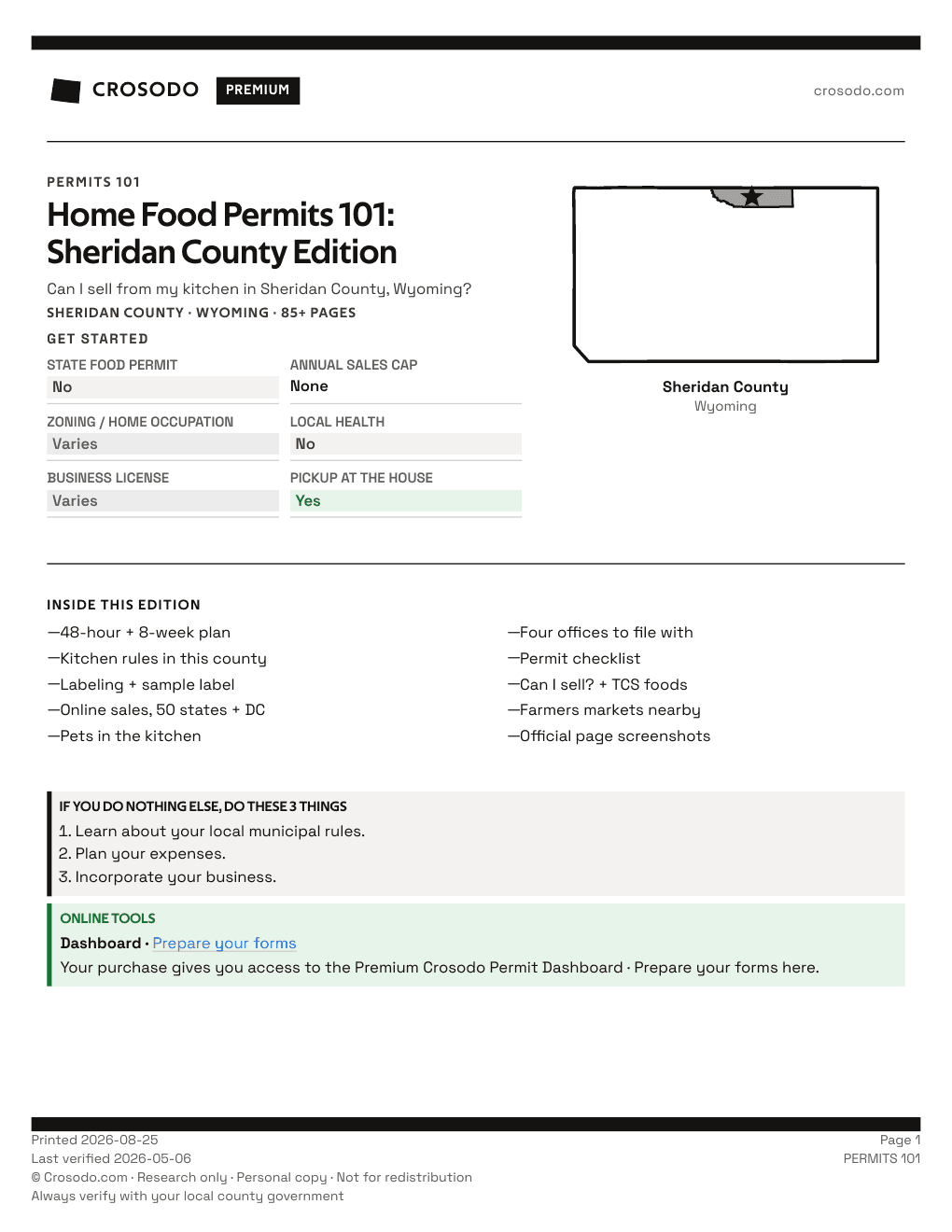 Permit Guide 101 cover for Sheridan County