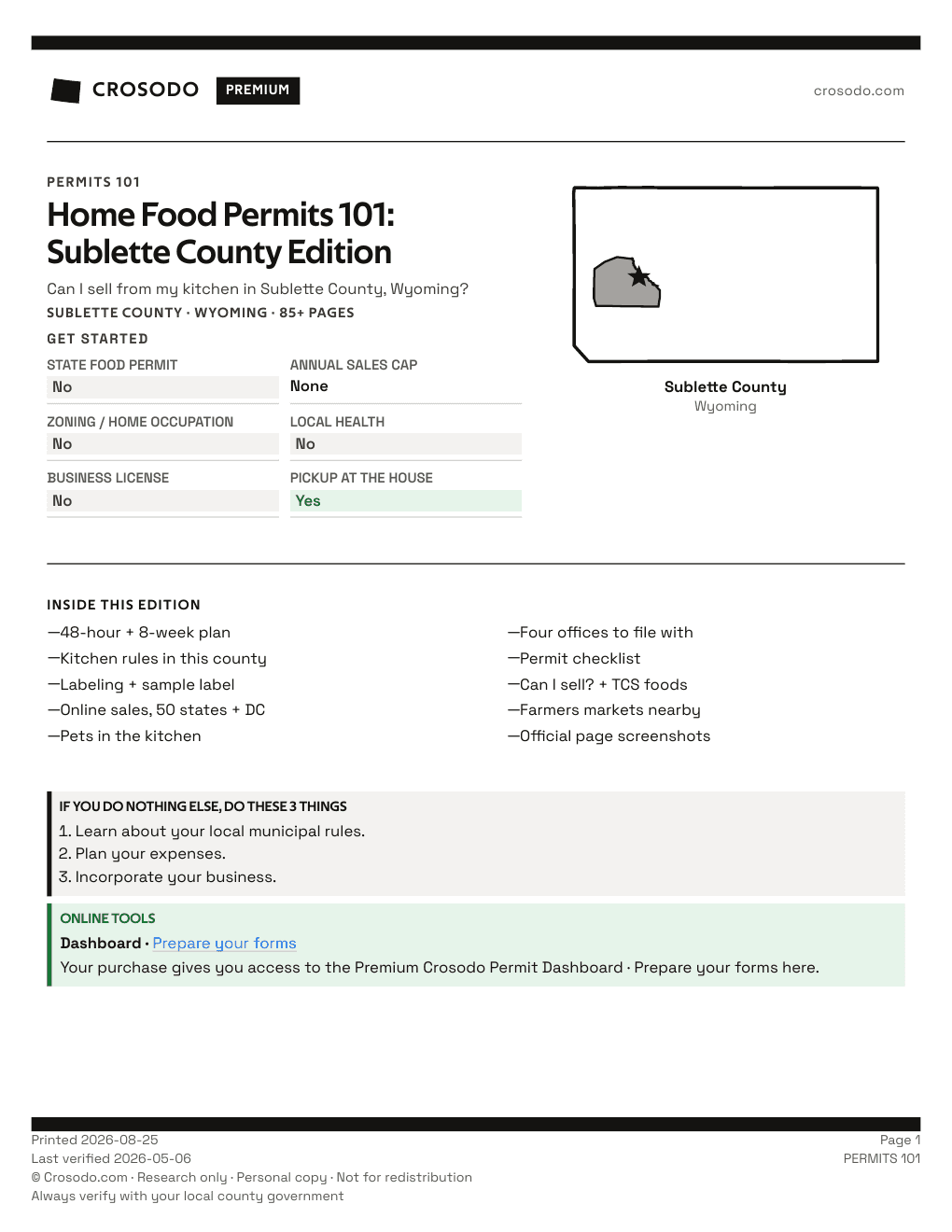 Permit Guide 101 cover for Sublette County