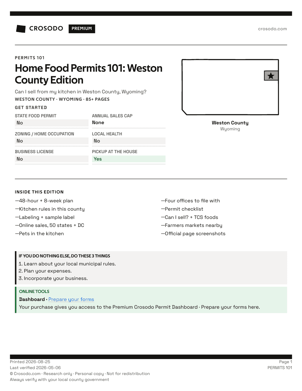 Permit Guide 101 cover for Weston County