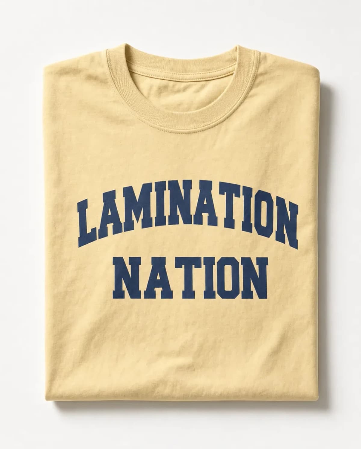 Lamination Nation t-shirt — folded