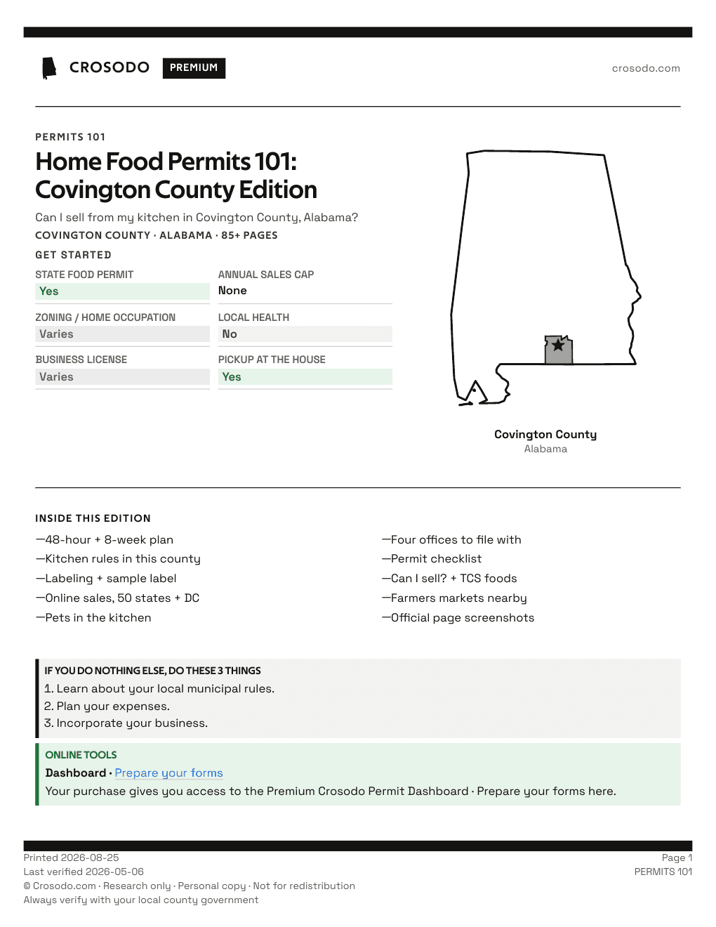 Permit Guide 101 cover for Covington County