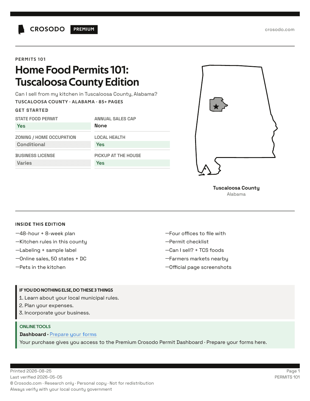 Permit Guide 101 cover for Tuscaloosa County