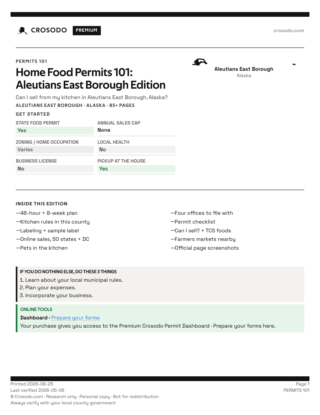 Permit Guide 101 cover for Aleutians East Borough