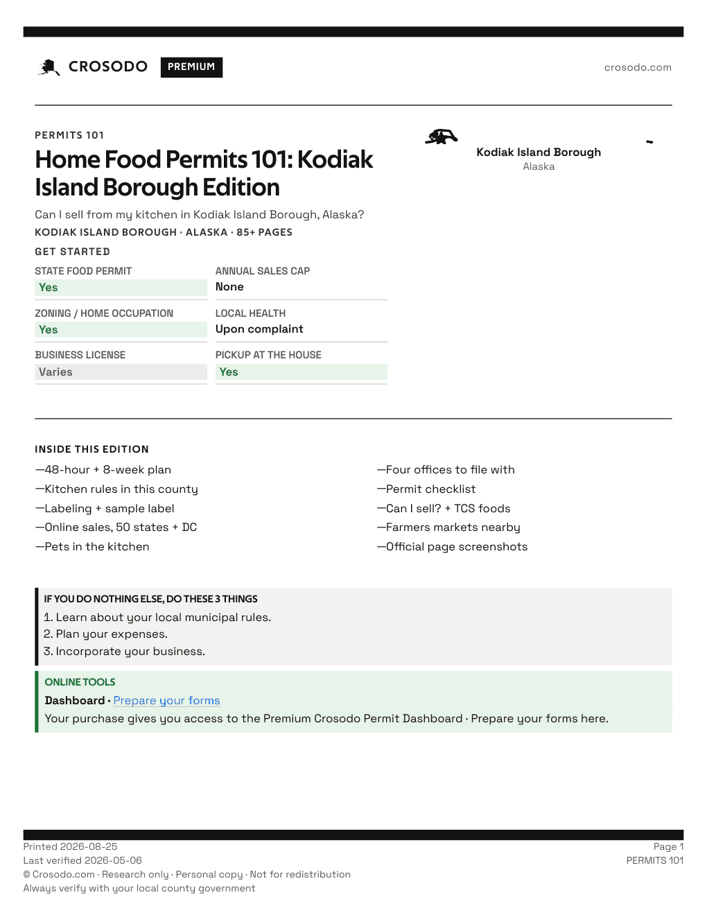 Permit Guide 101 cover for Kodiak Island Borough