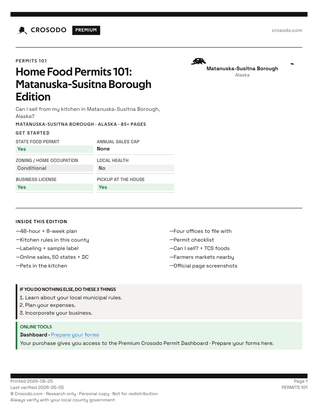 Permit Guide 101 cover for Matanuska-Susitna Borough
