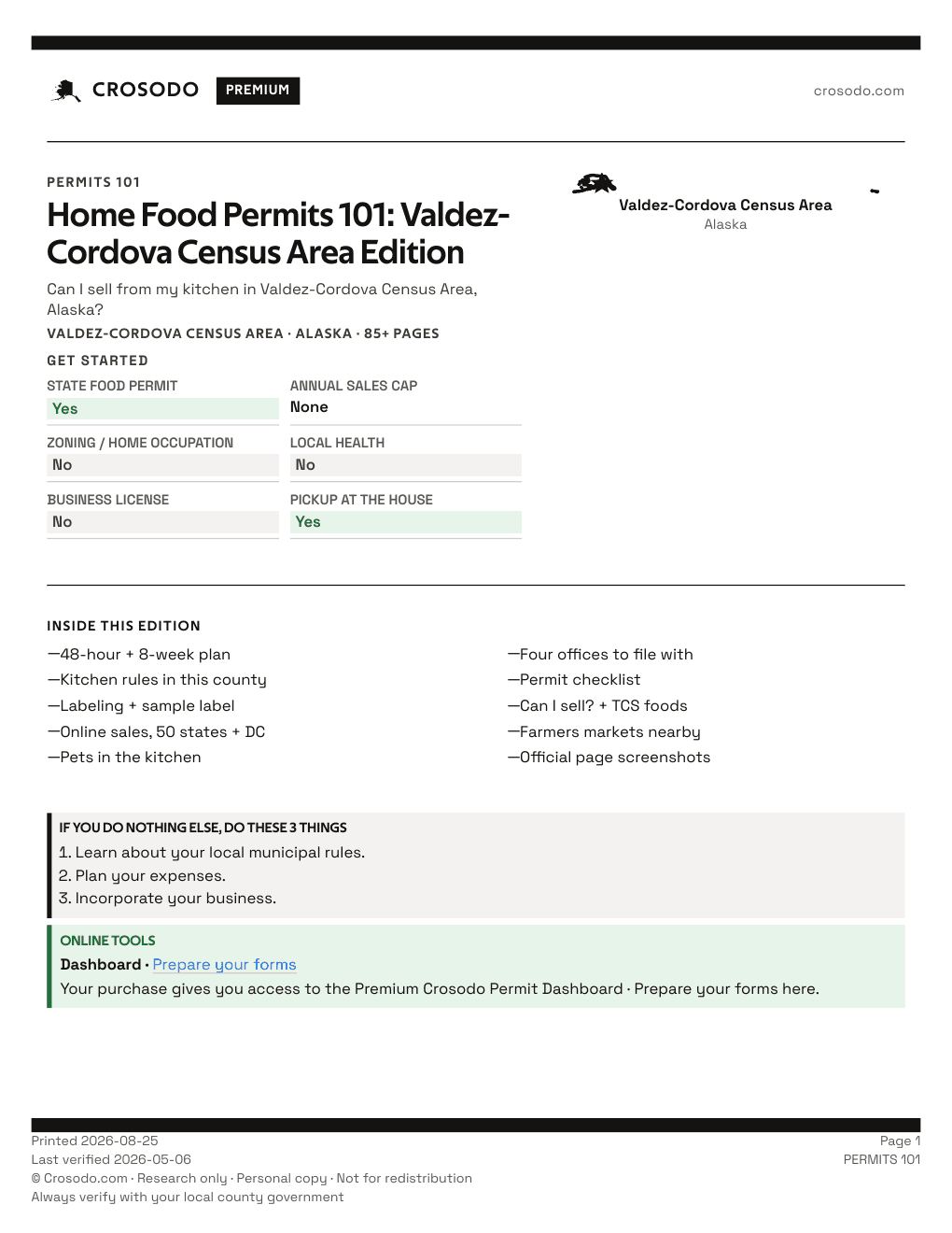Permit Guide 101 cover for Valdez-Cordova Census Area