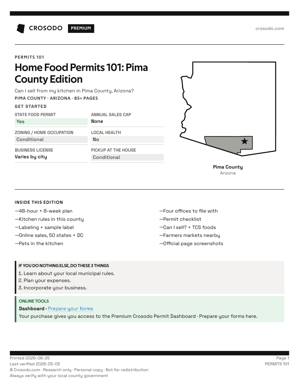 Permit Guide 101 cover for Pima County