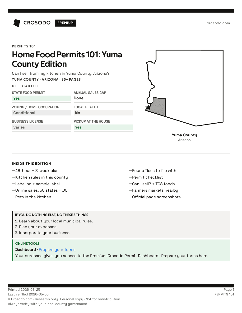Permit Guide 101 cover for Yuma County