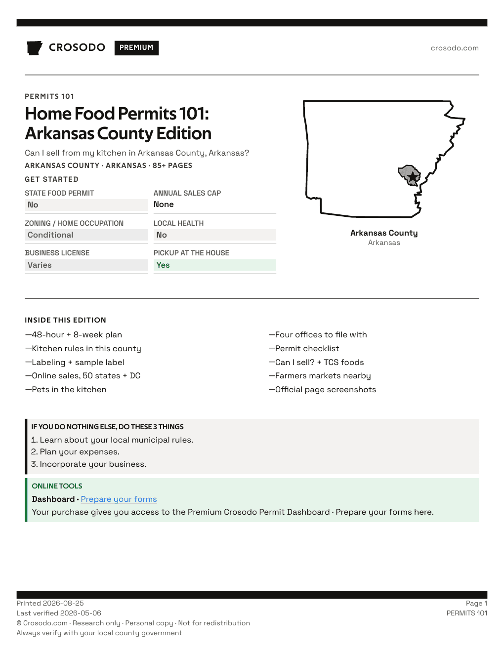 Permit Guide 101 cover for Arkansas County