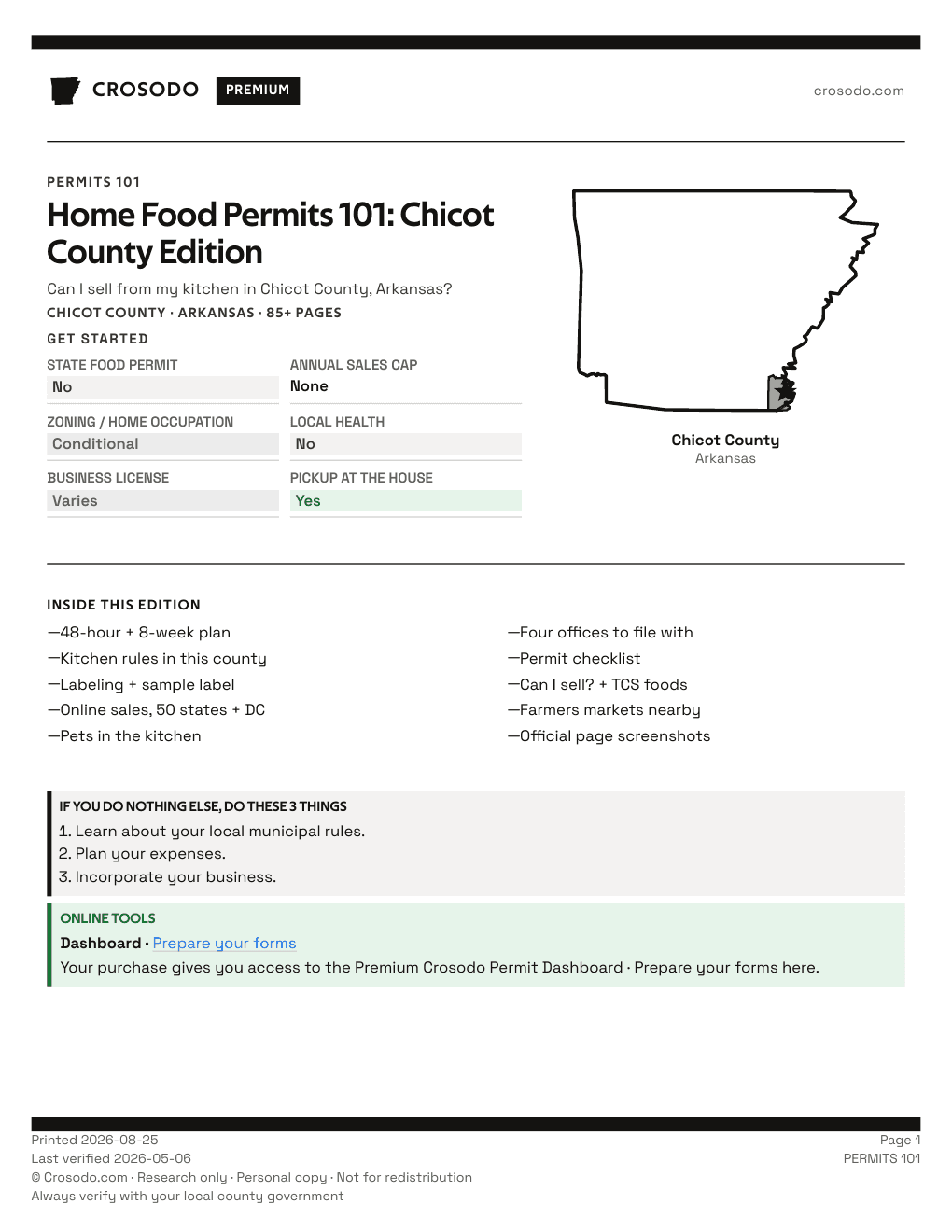 Permit Guide 101 cover for Chicot County