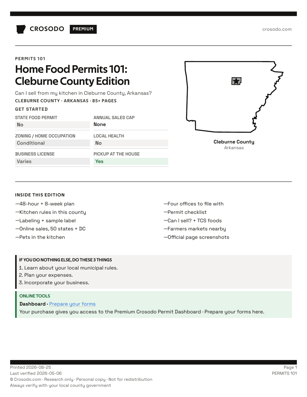 Permit Guide 101 cover for Cleburne County