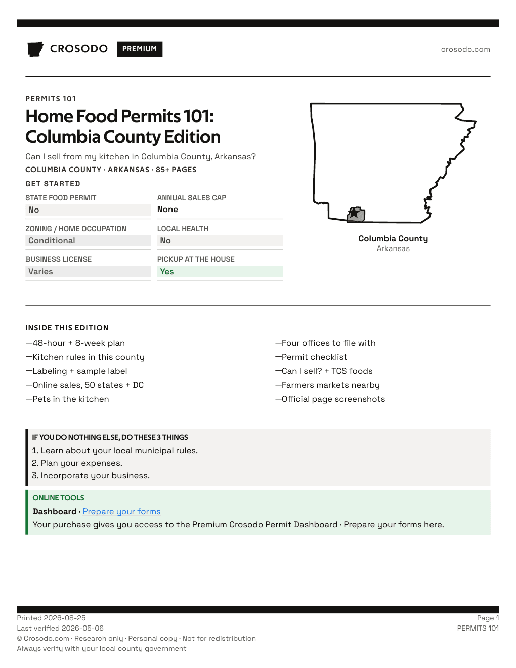Permit Guide 101 cover for Columbia County